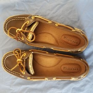 Glitter Gold Sperry Boat Shoes Size 6